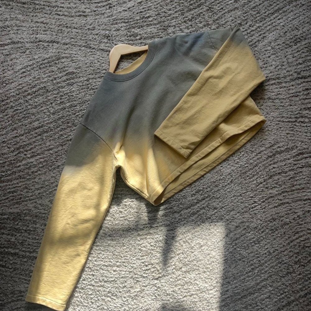 Acne cropped yellow long sleeve shirt